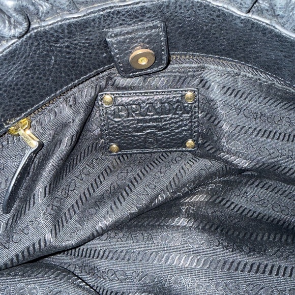 Prada Black Textured Shoulder Bag - Picture 11 of 12